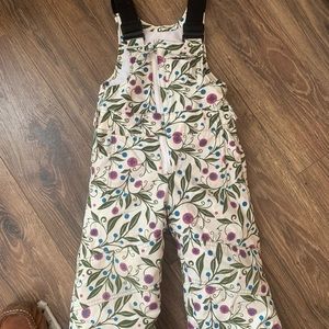Columbia Kids Floral Snow Bib - White and Green